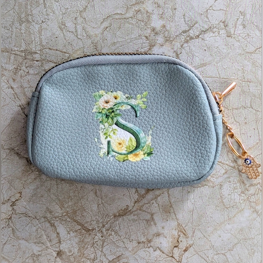 NEW Floral Initial “S” Coin Purse / Wallet